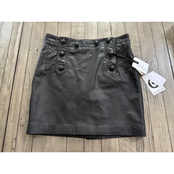 NWT Moschino cheap and chic sheep leather mini skirt black size 6 - Picture 1 of 4